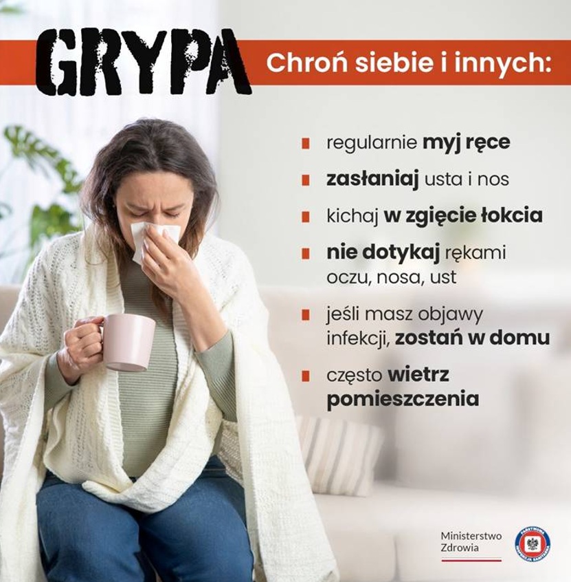 Plakat Ministerstwa Zdrowia - zalecenia profilaktyczne